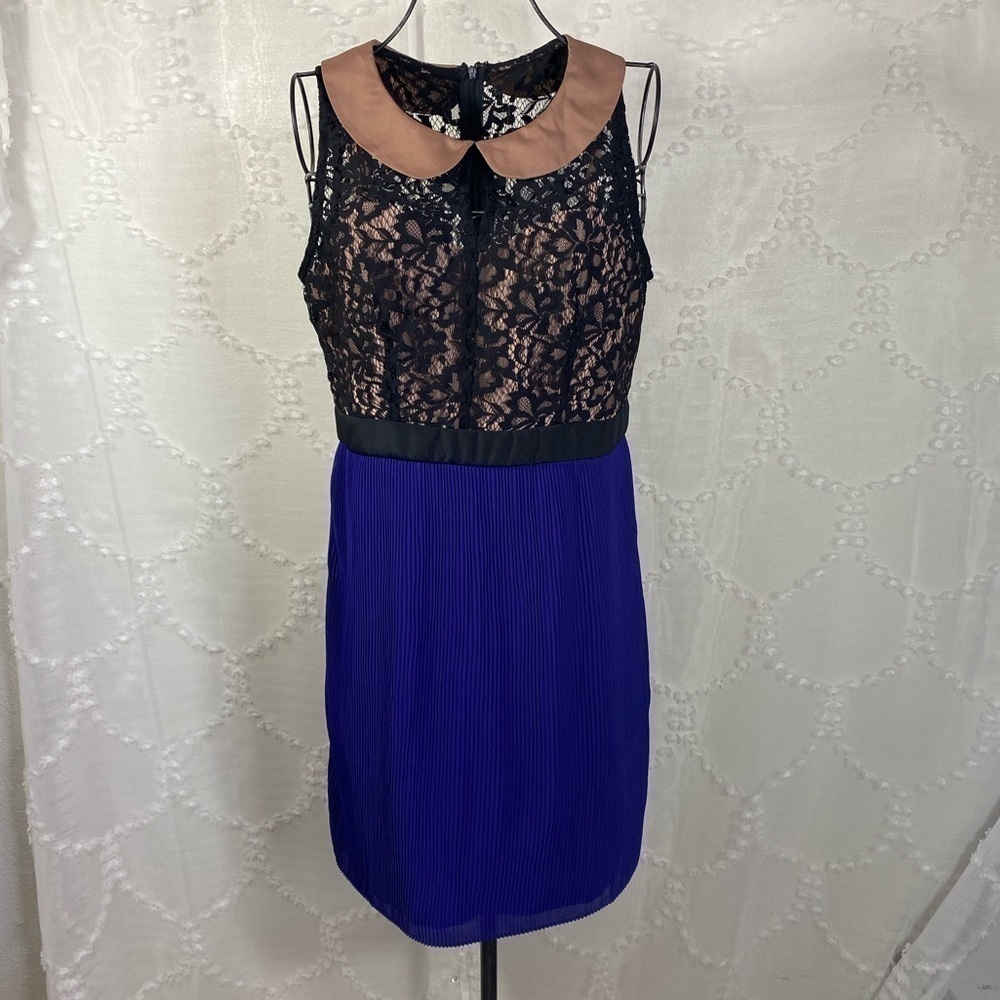 Minuet blue mini dress with Peter Pan collar size L